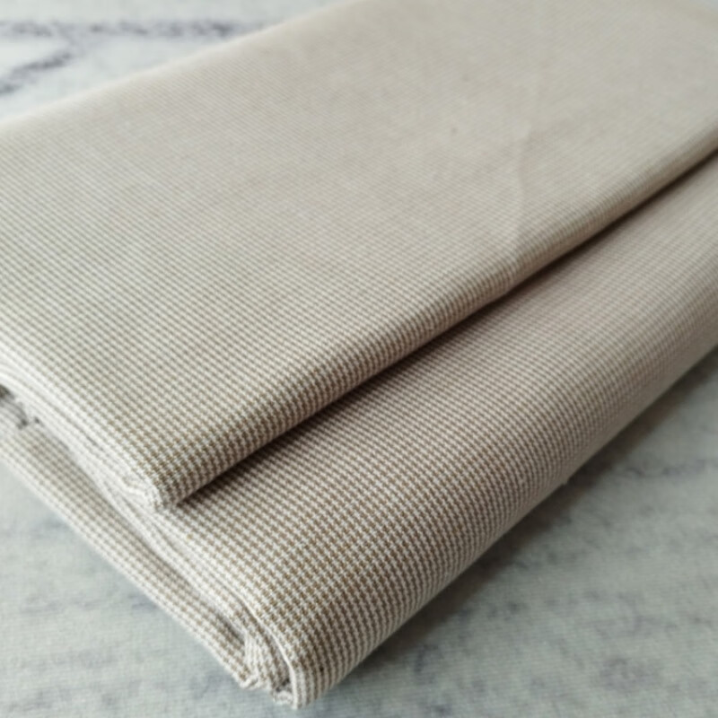 老粗布四件套 纯棉老粗布床单单件加厚全棉 棉麻枕套三件 驼色千鸟图