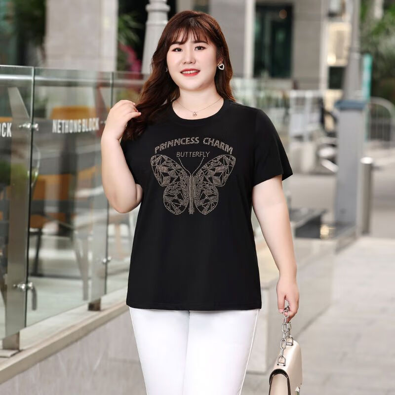 丰课(fengke)肥婆300斤特大码t恤体恤短袖女200斤加肥大码夏季300斤