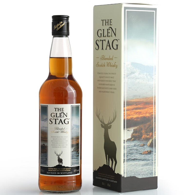 哈特兄弟THE GLEN STAG格兰萨戈 苏格兰三年调和威士忌 英国原瓶进口洋酒 700ml单支装
