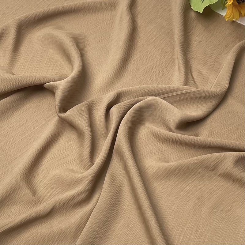 进口多色光泽肌理时装缎时装面料衬衫纯色手工diy布料 浅棕色 半米