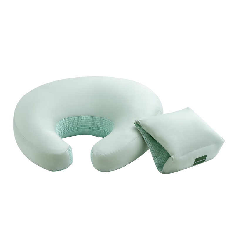 物苑（WUERLYUNL）物苑哺乳枕喂奶神器頭護(hù)腰椅子手臂墊靠枕嬰兒抱睡月子抱睡托躺喂 （躺喂+親喂）淺豆綠