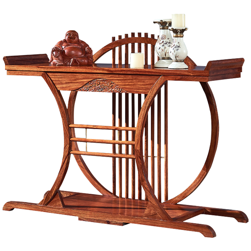 正荣府 红木家具非洲花梨(学名:刺猬紫檀)玄关台 实木玄关桌新中式条案香案供台供桌摆件架 祥云玄关台