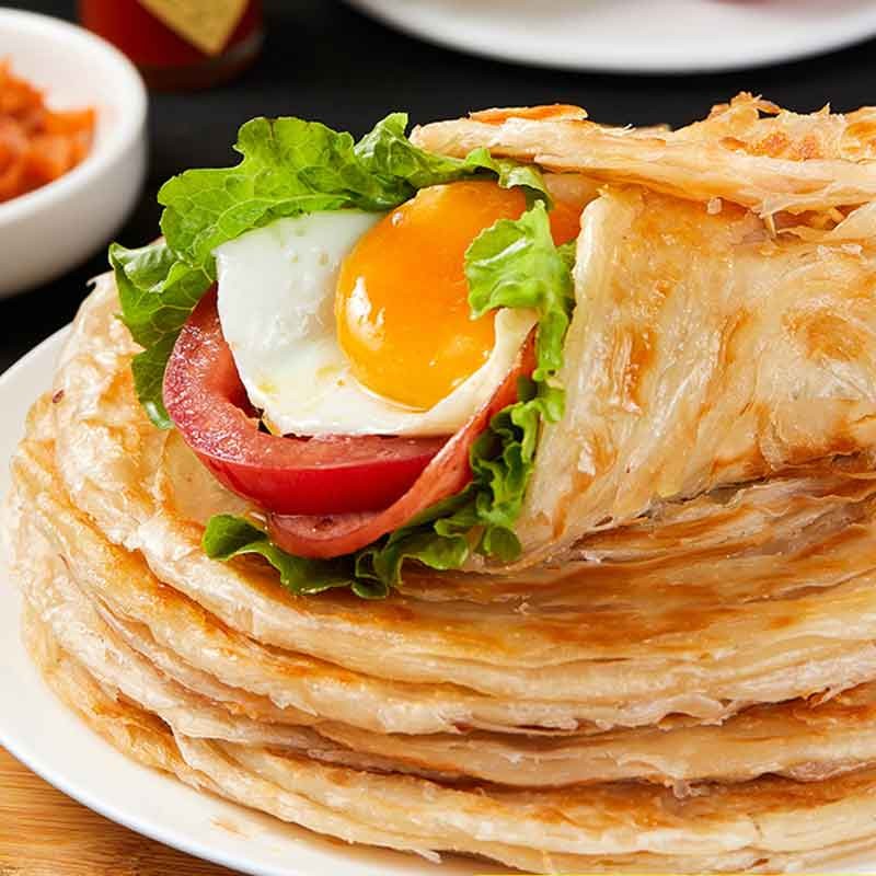 早餐早点速食早饭儿童早餐半成品家庭装摆摊葱香味大面饼台湾手抓饼皮