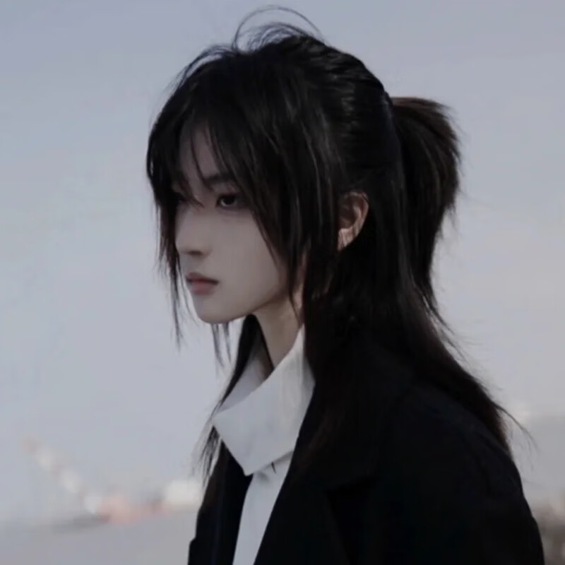 千叶繁中分狼尾假发 假女短可扎款狼尾中长鲻鱼头日系中性帅气自然