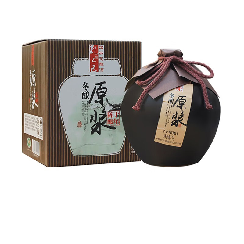 孔乙己浙江紹興黃酒 冬釀原漿十年陳釀紹興花雕酒 酒精度≥14%voL 冬釀原漿 1L 6壇 整箱裝