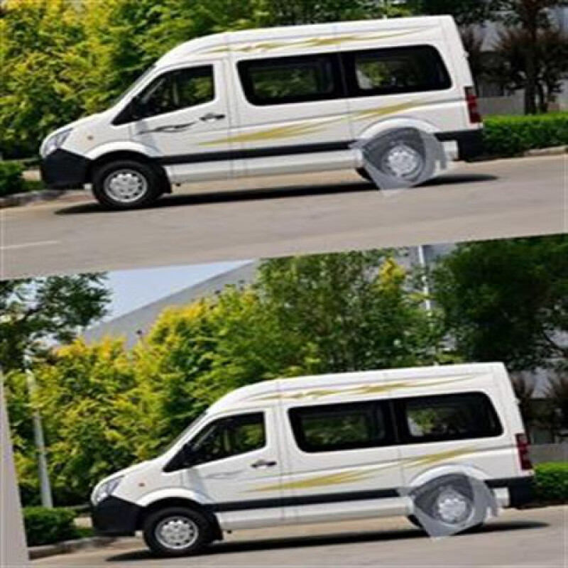 车贴拉花装饰车身改装专用车身腰线贴汽车彩条贴纸 普通材质:红加黑