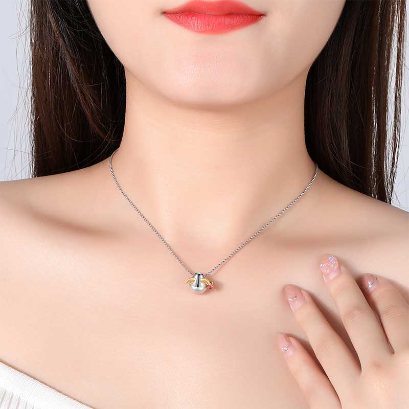 925银足银锁骨链天使之卵天使蛋吊坠宝宝项链女饰品时尚潮 天使蛋项链
