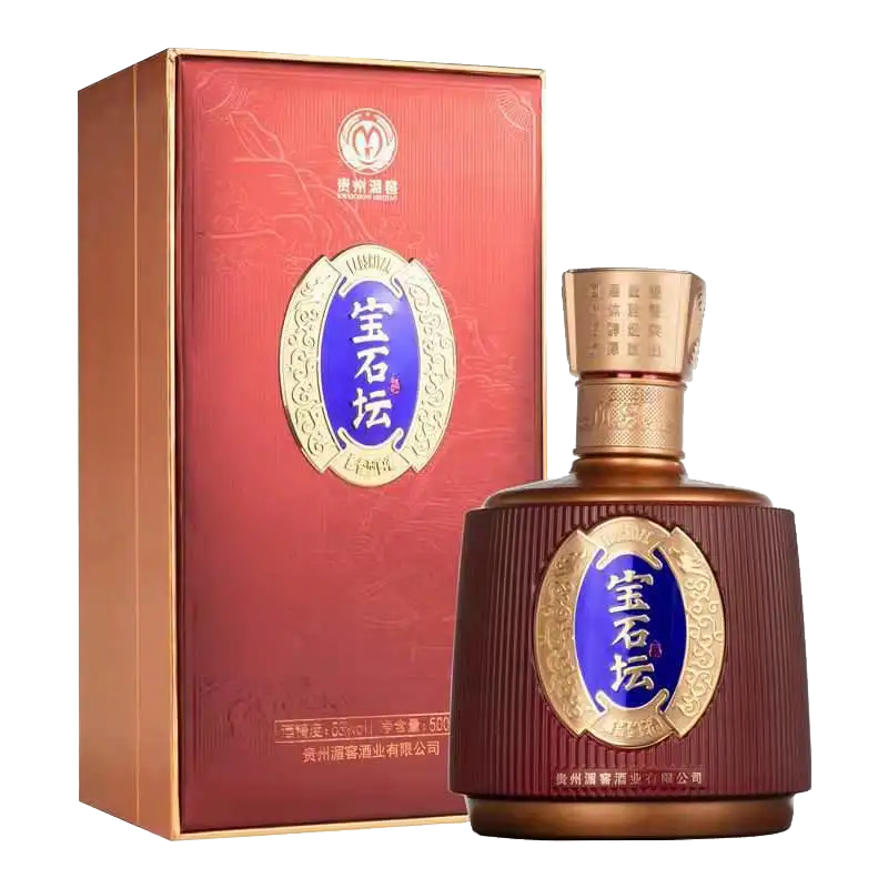 湄窖蓝宝石坛 红宝石坛 酱香型 高度优级白酒 53度  送礼 高端宴请 53度 500mL 6瓶 整箱【红宝石坛】