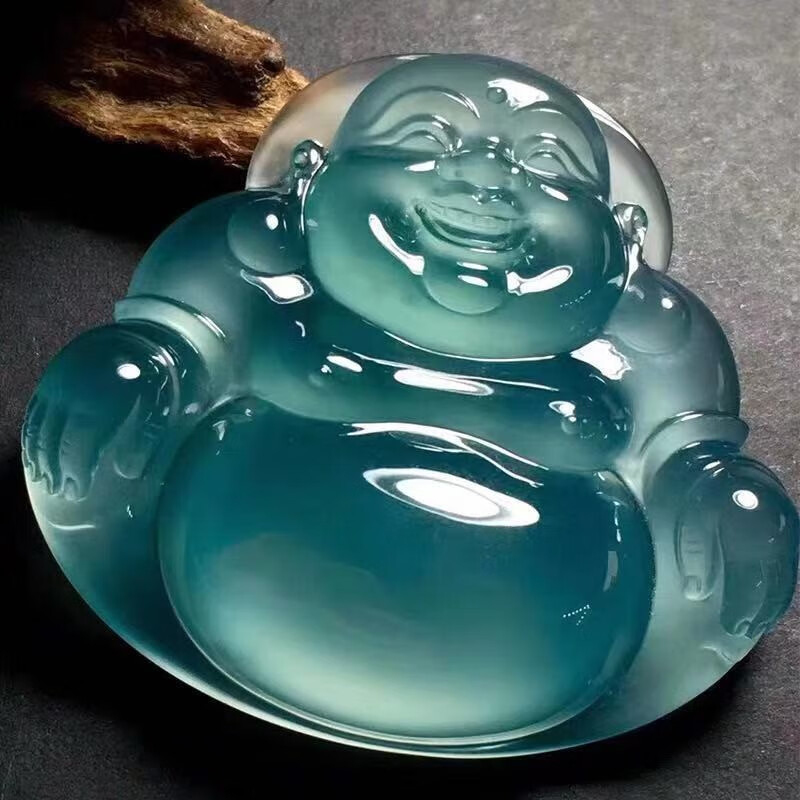 snqp缅甸高冰种冰透翡翠佛公吊坠缅甸玻璃种玉佛观音笑佛女款节日礼物