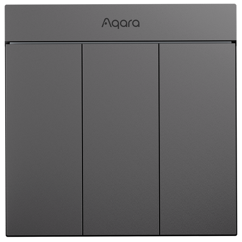 Aqara智能墻壁開關(guān)H1M零火語音控制微動(dòng)按鍵智能開關(guān)已接入蘋果HomeKit H1M（零火線三鍵）-遠(yuǎn)山灰