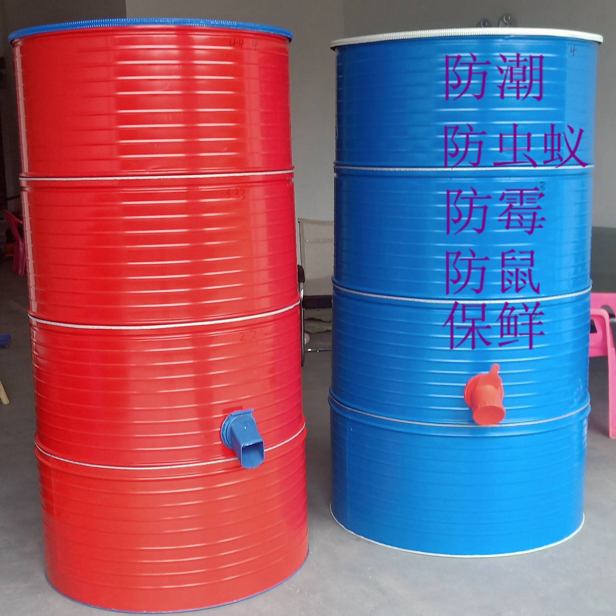 粮仓谷仓小型仓库麦仓米仓家用水稻谷储存玉米仓大型金属仓铁皮桶 4节