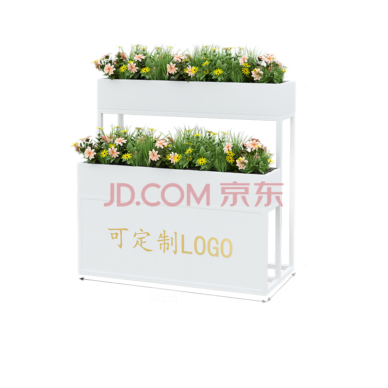 可定做 精甄 火锅店餐厅隔断网红屏风办公室铁艺围栏饭店绿植花架卡座矮隔断墙 白色:长80*25*85cm高 整装