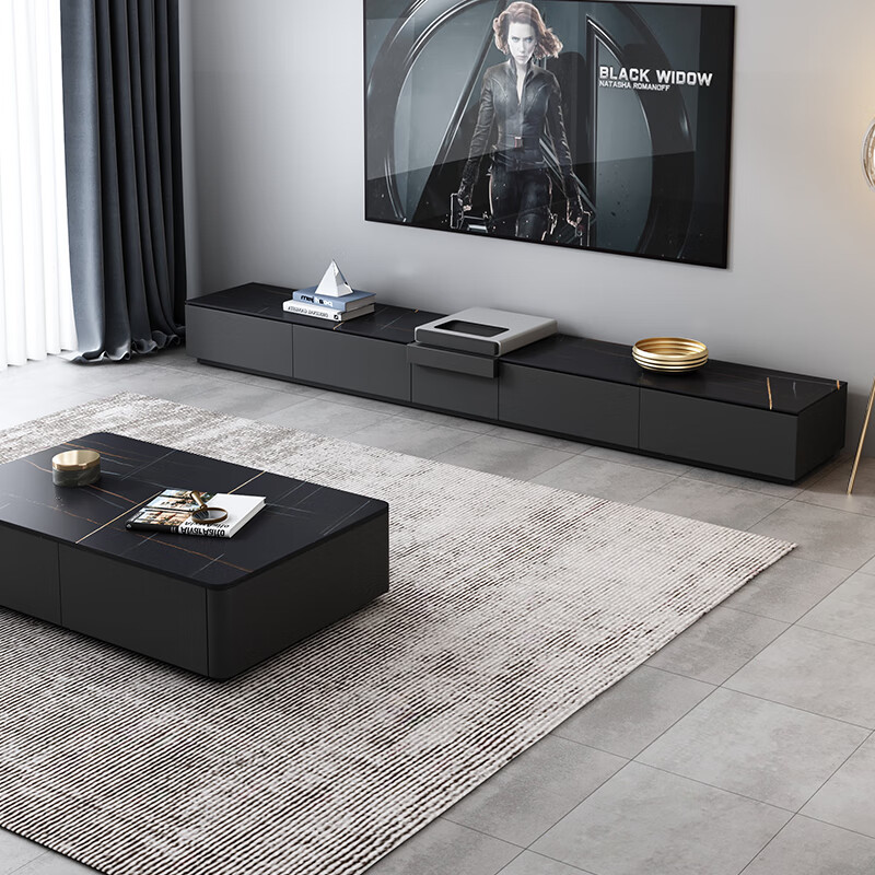 爱峰激光电视柜 主卧电视柜 简约意式智能岩板激光电视柜茶几客厅 激