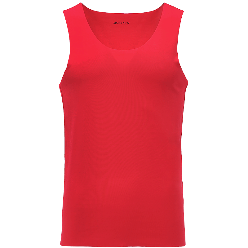 愛慕先生【開運(yùn)紅品】開運(yùn)系列背心本命年男士紅打底莫代爾跨欄背心 紅色 L (170)