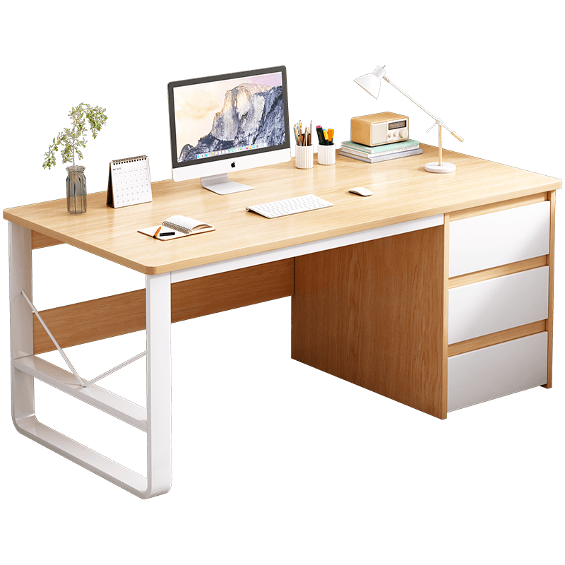 米客米家 电脑桌现代简约学习桌家用写字桌简易家用书桌卧室桌子 田园橡木色100cm