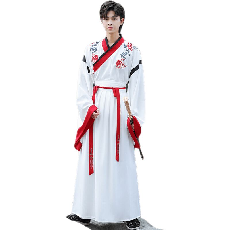 绘自然品牌汉服男古风白色魏晋男装款式推荐与价格走势分析