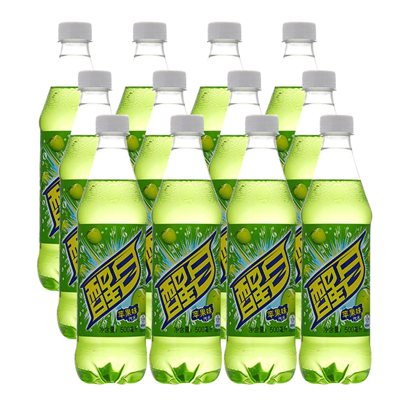 iosn醒目苹果味老汽水500ml*8瓶/15瓶装儿时怀旧碳酸饮料果汁饮料