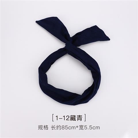 薩拉拉發(fā)帶女外出 日系文藝復(fù)古色兔耳朵鐵絲發(fā)帶交叉蝴蝶結(jié)發(fā)箍SN1871 1-12藏青