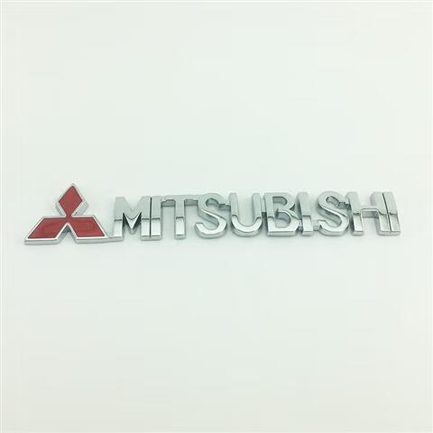 三菱车标翼神劲炫欧蓝德蓝瑟mitsubishi英文字母标志 后尾门贴标 银色