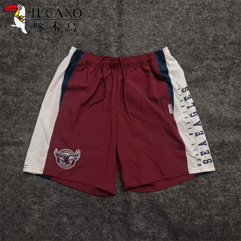 啄木鸟澳洲海鹰英式橄榄队速干爽透气超轻刺绣跑步健身运动休 酒红色