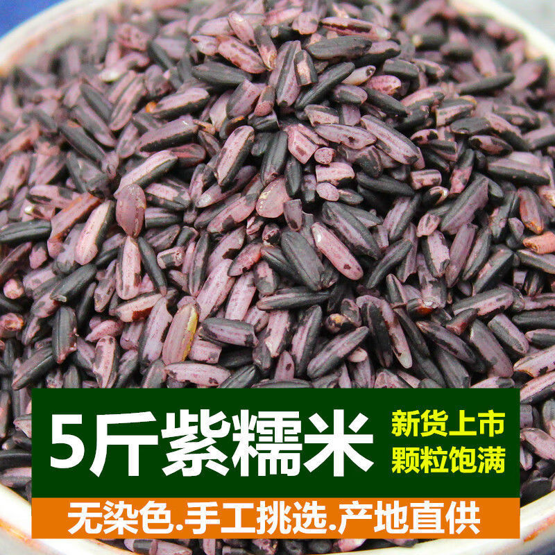 紫糯米5斤 黑糯米血糯米 农家自产八宝饭原料五谷杂粮粗粮1斤 紫糯米5斤