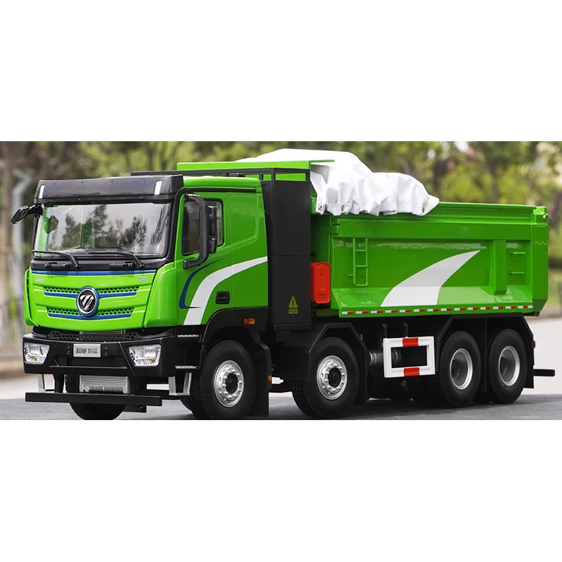24能源渣土车自卸车环保翻斗车合金卡车模型 1:24欧曼行星渣土车-绿色