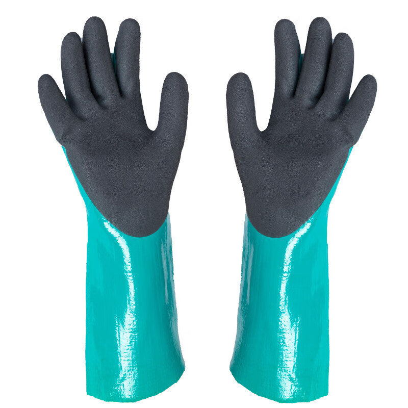 加长防水水产专用杀鱼手套防刺海鲜卖鱼防滑丁腈化工耐磨劳保手套