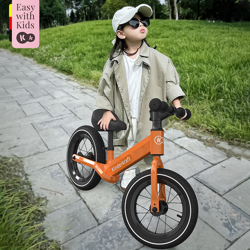 KinderKraft 德国KK平衡车儿童滑步车无脚踏单车自行车2岁小孩橙色充气升级款高性价比高么？