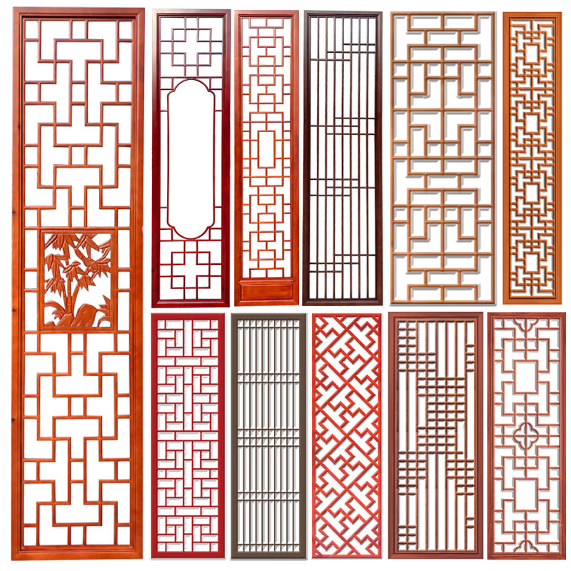 花木棠实木花格隔断镂空木格栅东阳木雕仿古门窗玄关屏风中式定 2022
