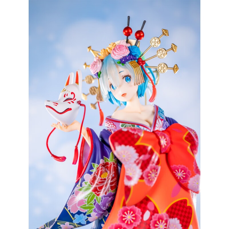 动漫从零开始的异世界生活和服蕾姆花魁道中ver带面具 和服花魁雷姆