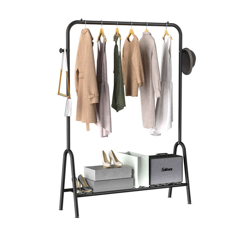 比新(BIX) 晾衣架落地衣架挂衣晾衣杆卧室晒衣架置物网衣架子单杆1.0米BX-L5301B