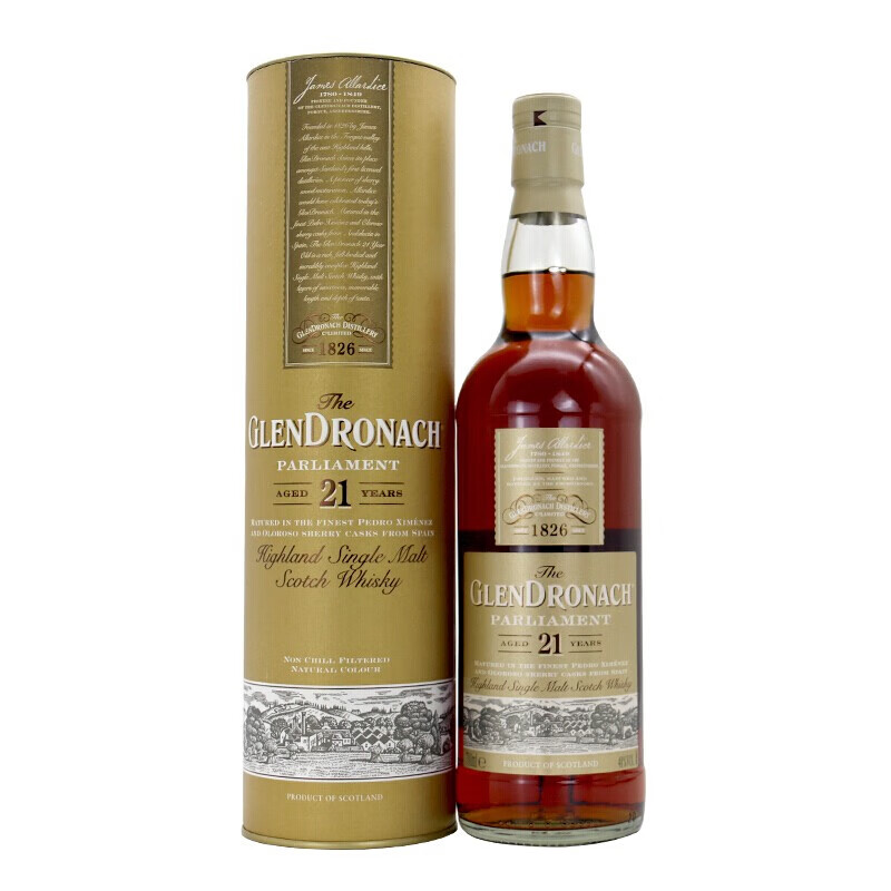 格兰多纳(GlenDronach) 格兰多纳 21年国会单一麦芽威士忌 48%vol 700ml 苏格兰进口洋酒caamdegup