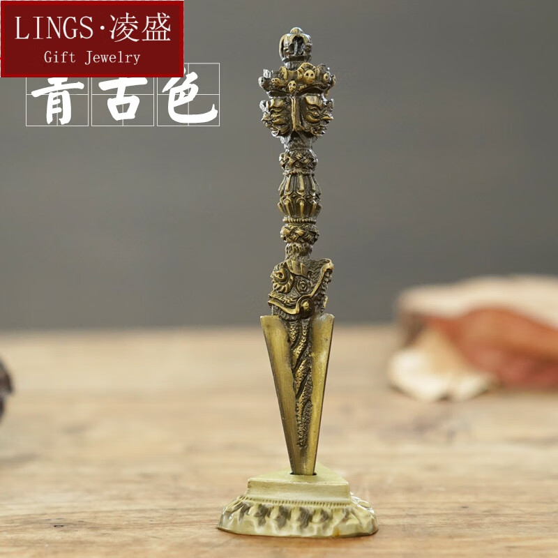 密教法具 特大 独鈷杵 金鋼杵 砂張（鳴銅）製 仏教 23cm-