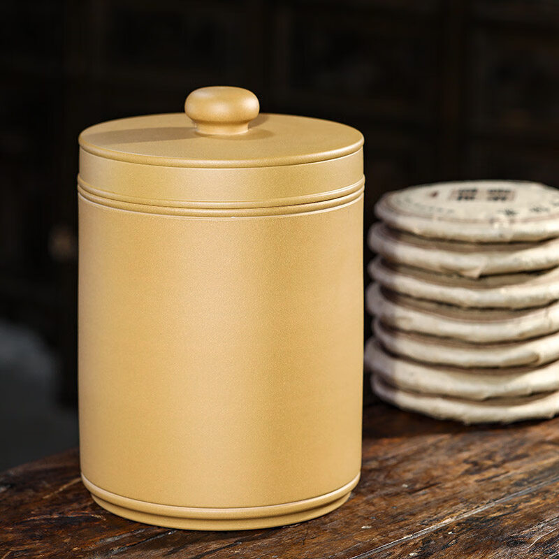 存储时尚密封家用防潮茶缸卧室茶罐陶瓷大厅宜兴紫砂茶叶罐创意客厅