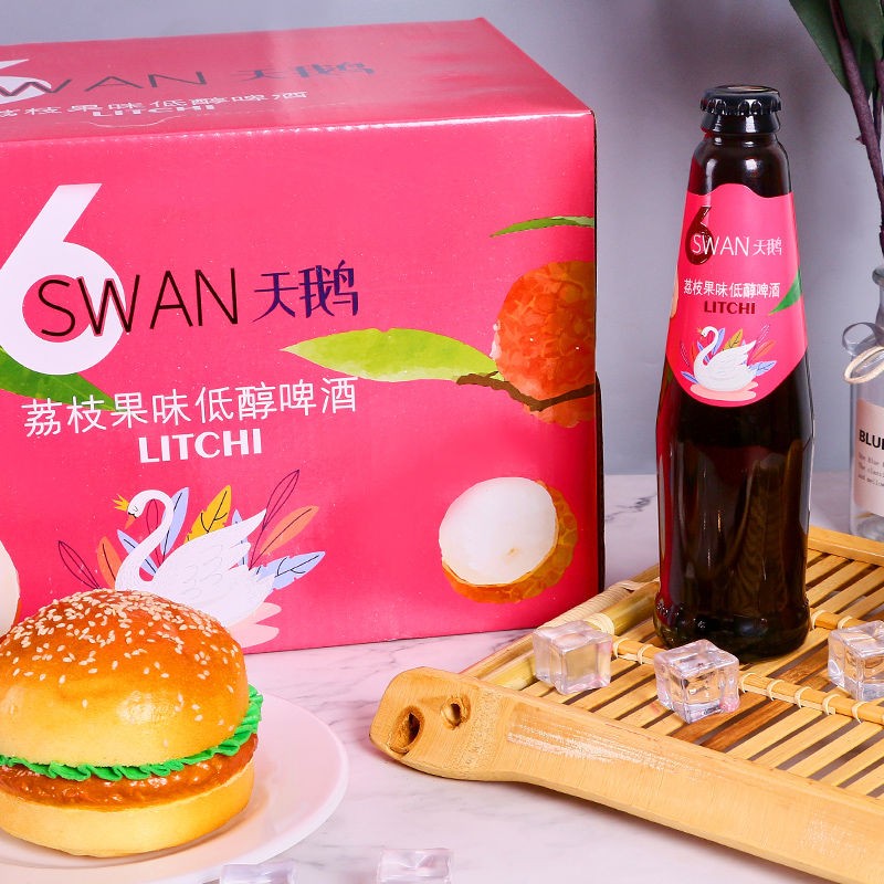 六只天鹅荔枝水蜜桃西柚茉莉果味女士啤酒瓶装 六只天鹅荔枝味 270mL 24瓶