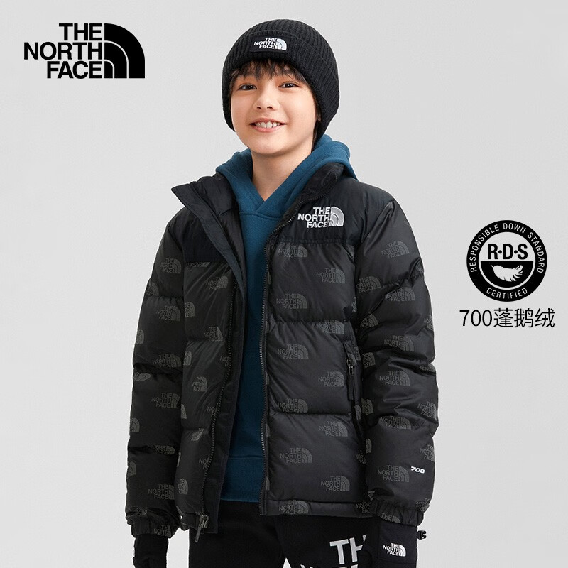 北面童装经典 夜光标羽绒服面包服儿童鹅绒|7WQM 97M/黑色（有夜光） 150 cm L（150/72）