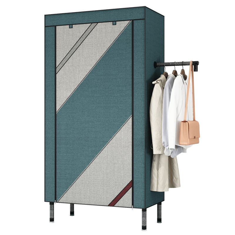 勇拓者布衣柜钢管加粗加厚简易衣柜卧室寝室收纳布艺衣橱简约储物柜加固衣服柜学生宿舍单双人CL83A