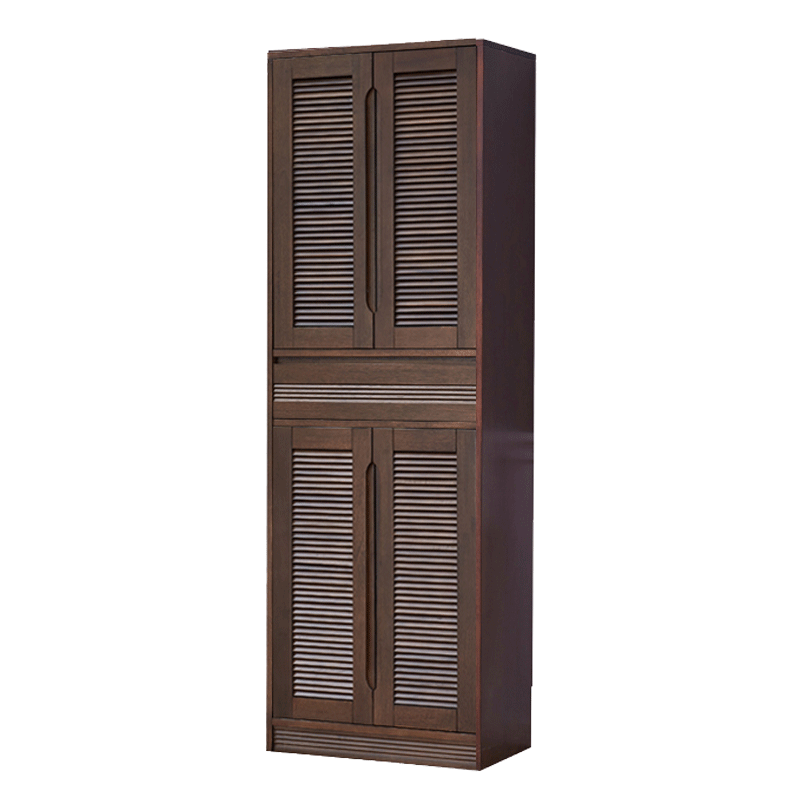 家逸鞋柜实木家用门口大容量简约现代玄关柜阳台储物柜美式高柜