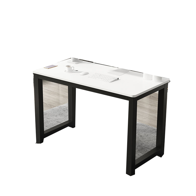 英耀电脑桌书桌学习办公台式小桌子写字桌多功能简易长条桌简约卧室加宽现代出租房阳台户外化妆小桌子 浅胡桃款【白架】 加粗加厚【160长80宽74高】