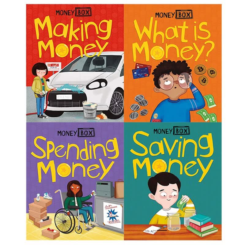 Money Box 4册套装What is/Making/saving/spending money 英文原版 金钱观念培养绘本 英国小学生STEM课外读物