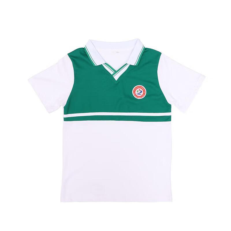 生套装春秋款广州市白云区人和镇第二小学校服白绿短裤 短上衣 二小