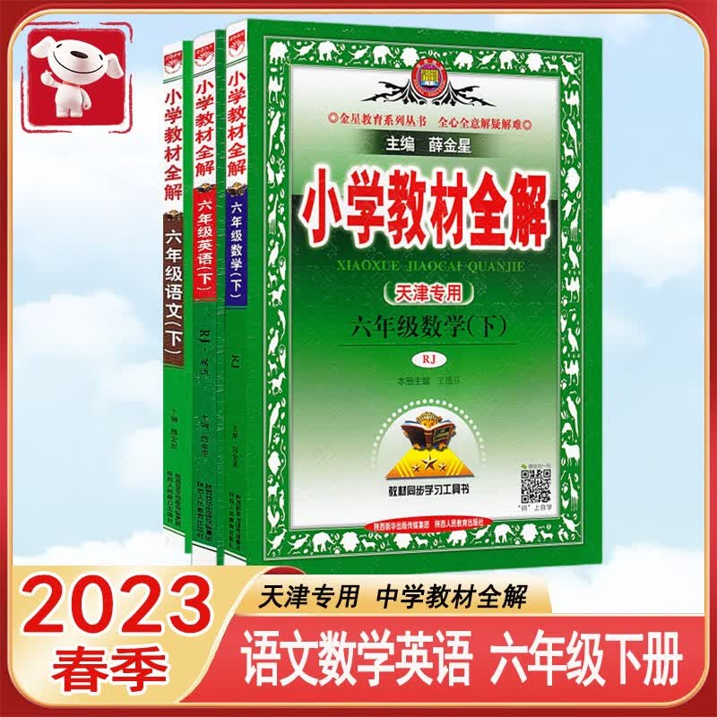 天津专用2023年春 小学教材全解 六年级下册 语文数学英语套装 小学复习辅导资料6年级下册天津适用