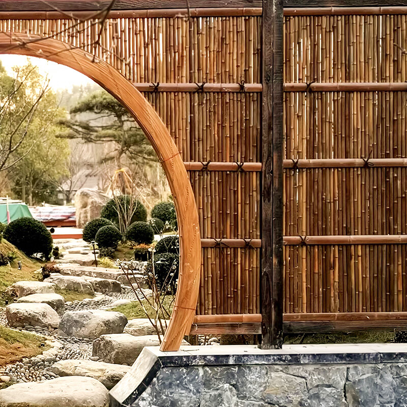 奔新农(benxinnong)式护栏栅栏室外庭院篱笆隔断花园竹围墙户外竹子