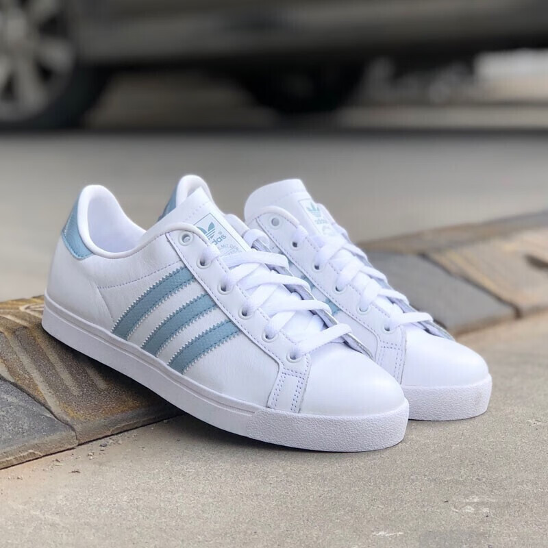 adidas阿迪达斯三叶草板鞋女鞋 经典贝壳头小白鞋休闲鞋透气舒适轻便