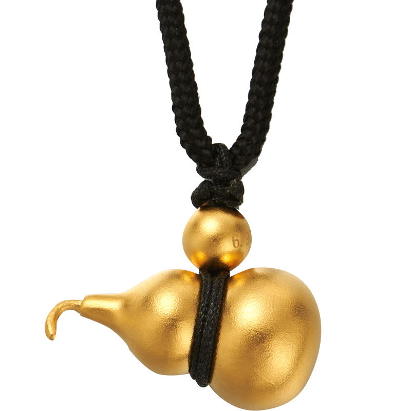 京工美作古法黄金吊坠足金999半实心葫芦吊坠项链妈妈生日礼物送老婆7.02g