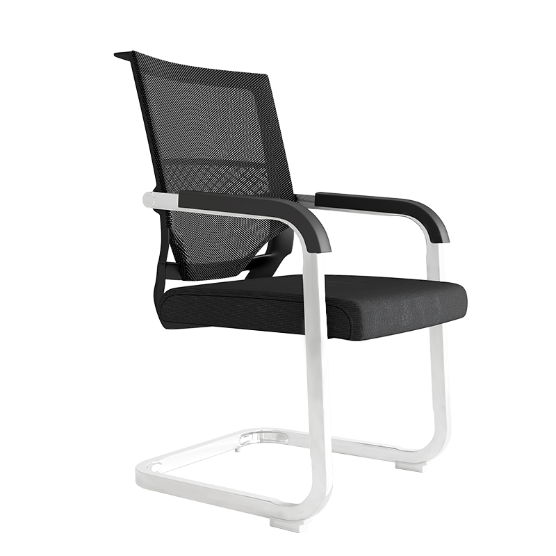 洛来宝电脑椅办公椅职员会议椅子简约透气网布弓形椅家用靠背椅
