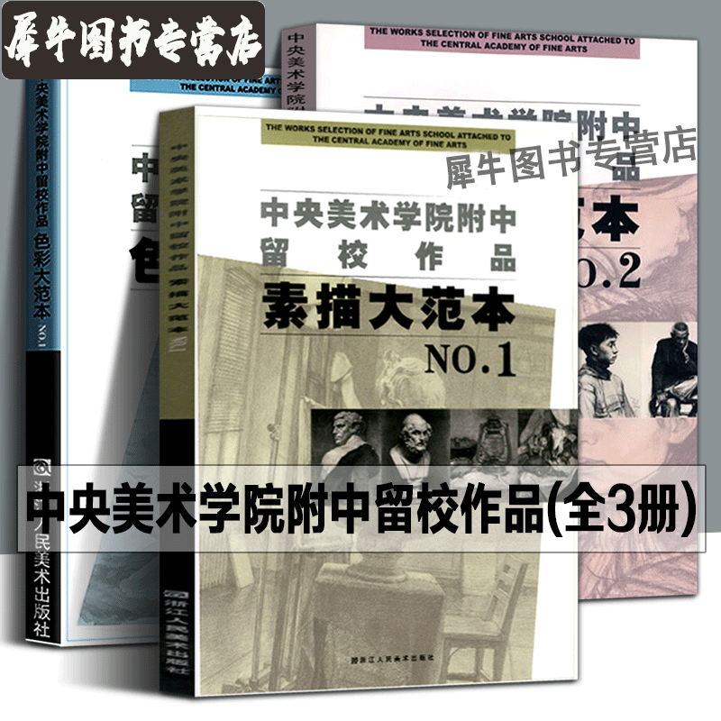 【全3册】中央美术学院附中留校作品：素描大范本1+素描大范本2+色彩大范本1 静物临摹教材石膏人物
