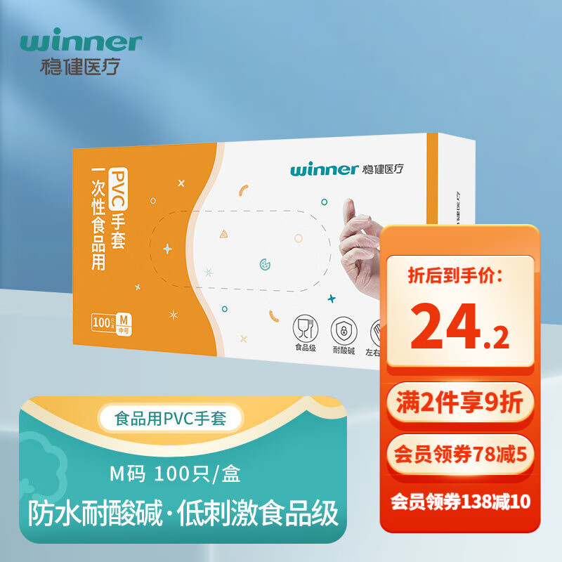 稳健医疗一次性PVC检查手套价格走势|质量可靠