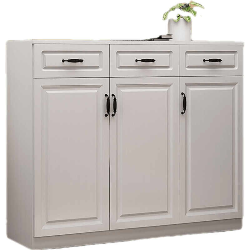 鑫恩理 欧式入户鞋柜家用门口大容量简约现代外面过道一体靠墙大型平板家用宿舍寝室学生收纳柜 长60深35高80 单抽二门三层 组装