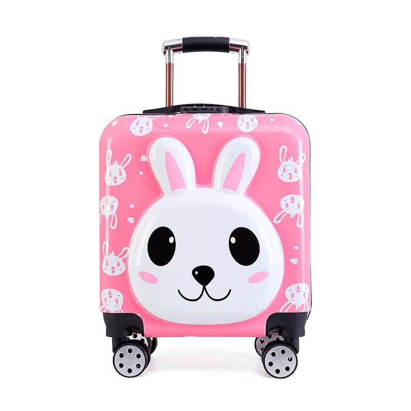 拉杆箱卡通行李箱小黄鸭密码箱登机旅行箱 3D兔兔(粉) 20寸